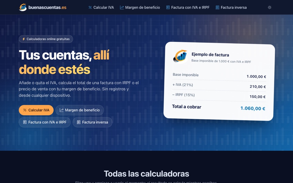 Portada de BuenasCuentas